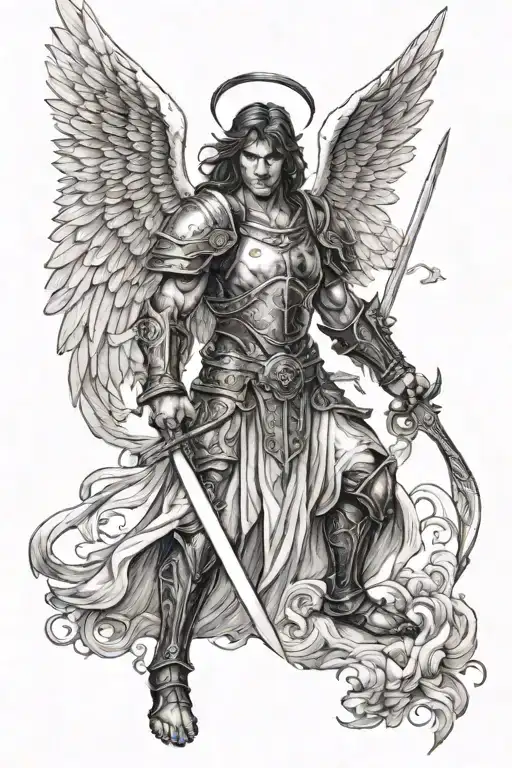 Angel Warrior Wielding A Sword