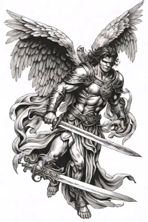 Angel Warrior Wielding A Sword