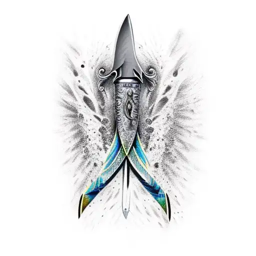 Bowie Knife Under Water