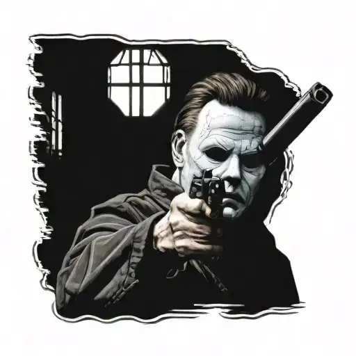 Michael Myers Holding A Gun