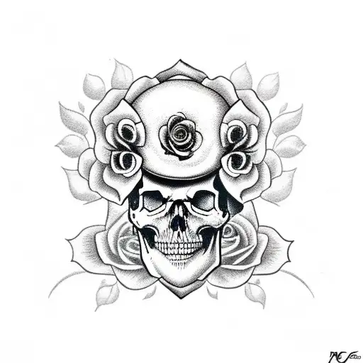 Skull With Roses