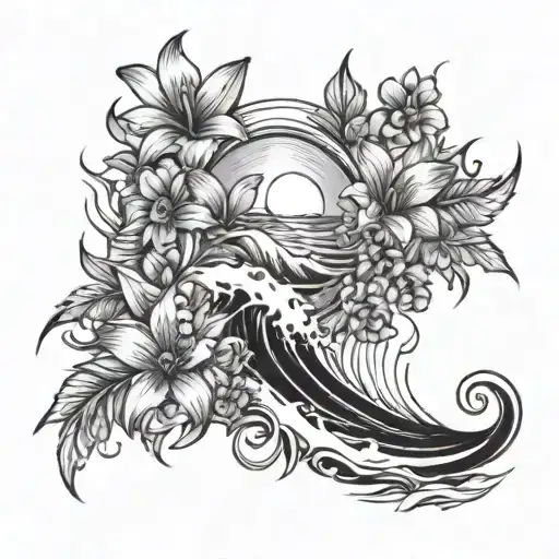 Surf Money Sun With Flowers