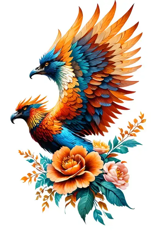 Phoenix With Flowers