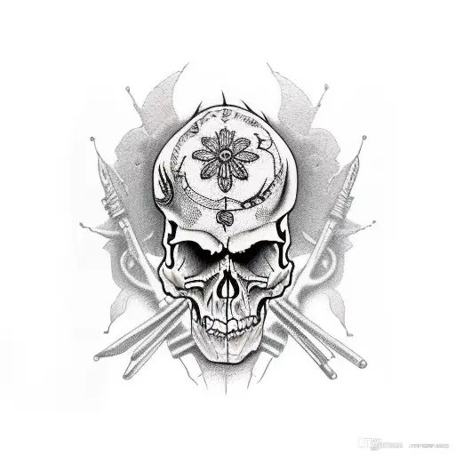 Western Skull Guitar