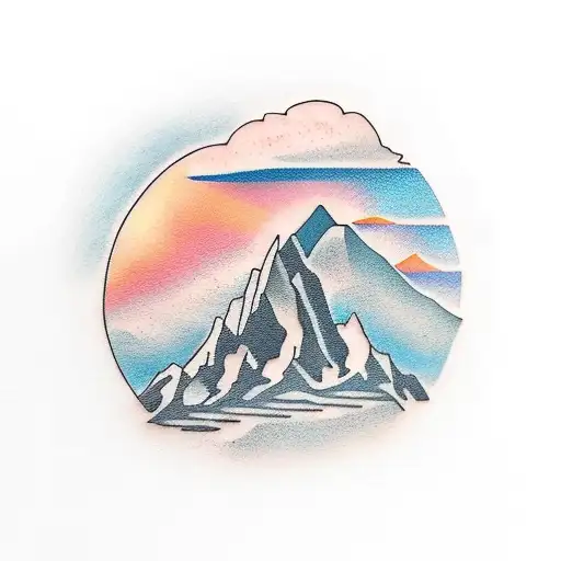 A Silhouette Of A Mountain Range At Sunset