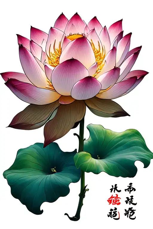 Lotus Flower With Mantra
