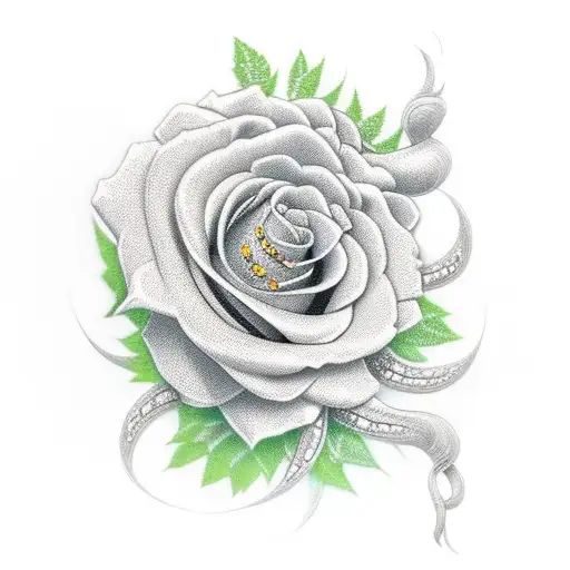 Flowers On A Long Vine With Diamonds