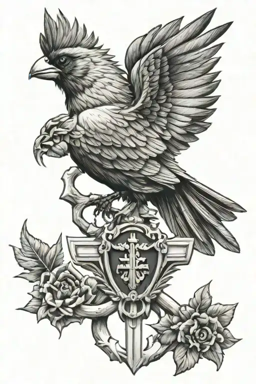Cross Spartan Cardinal Family Crest