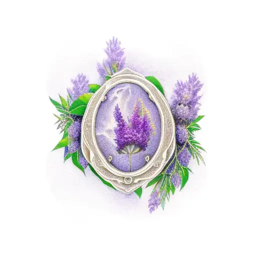 Capricorn With Lilacs And Lavender Sprigs