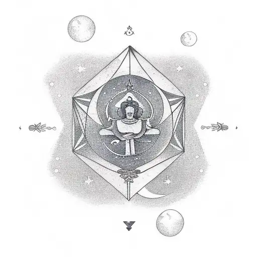 Capricorn Constellation With Buddha