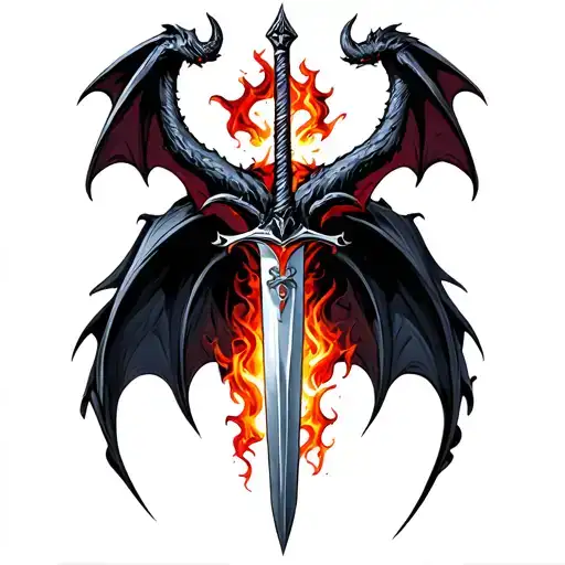 Lucifer Sigil With Demon And Sword