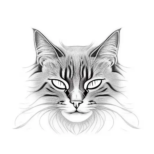 Long Haired Black Sleeping Cat