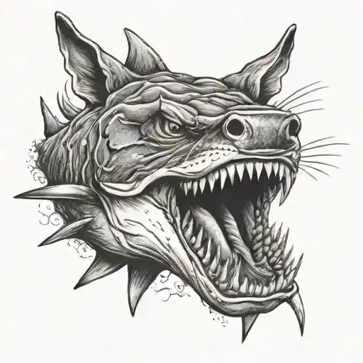 Aggressive Deer Shark Face