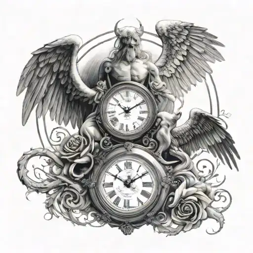 Good Vs Evil Angels Demons Time Clock