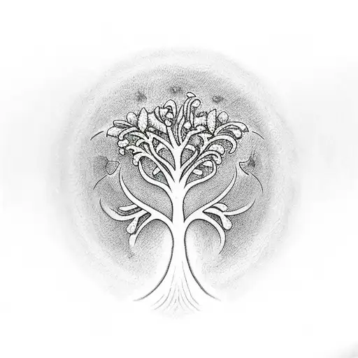 Tree Of Life With Lilies