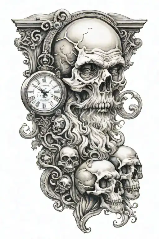 Father Time With Skulls