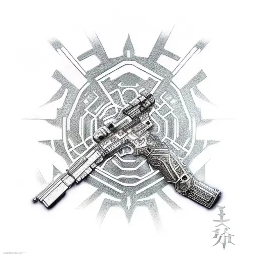 Metal-inspired Anime Character Wielding A Futuristic Gun