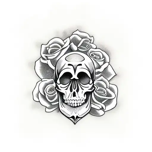 Skull And Roses And Cross