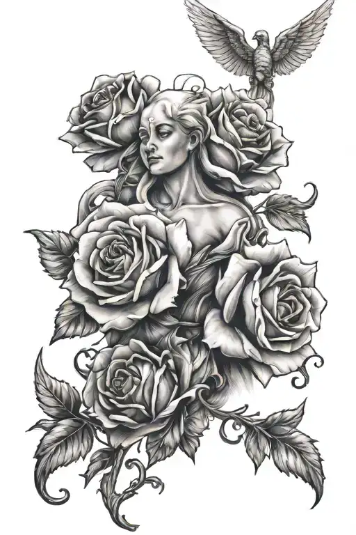 Angel Papyrus Roses In Arms