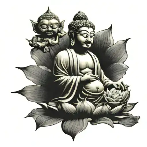 Montag Budha Sitting In A Lotus