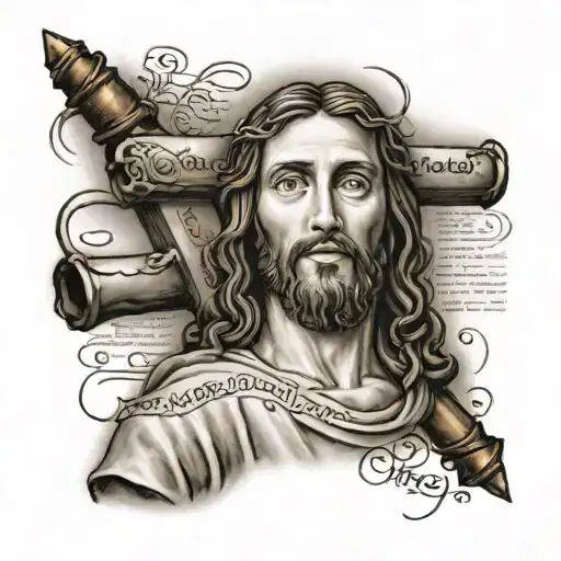 Jesus With A Bible Verse Written