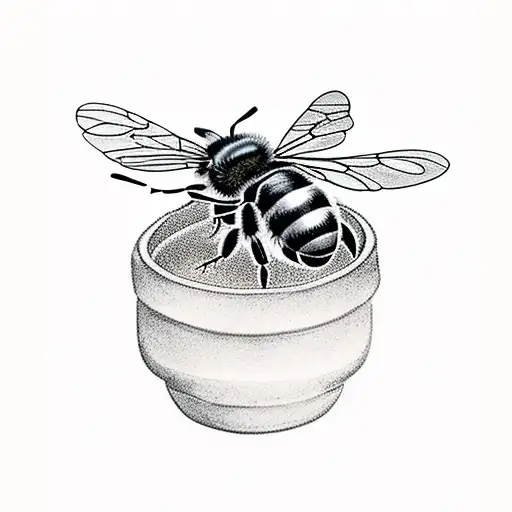Honey Bee In A Bonsai Tree