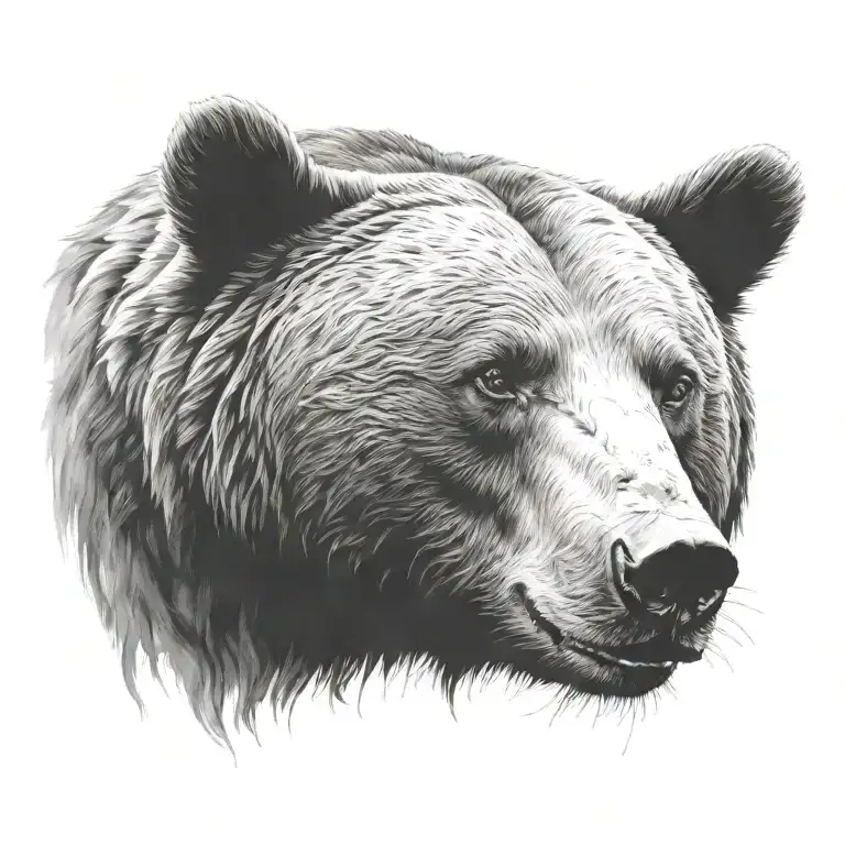 Bear Head Emerging Victoriously From The Ashes