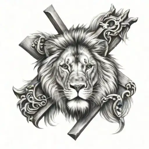 Lion And Cross