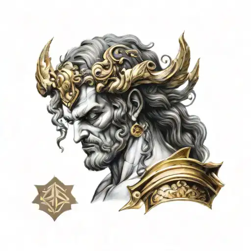 Greek God Hades With Black And Gold