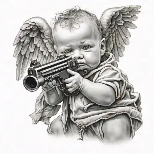 Gangser Street Baby Angel Aiming A Gun