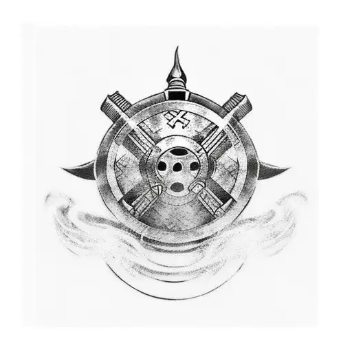 Japanese Samurai Warrior Wearing The Captain America Shield As Armor