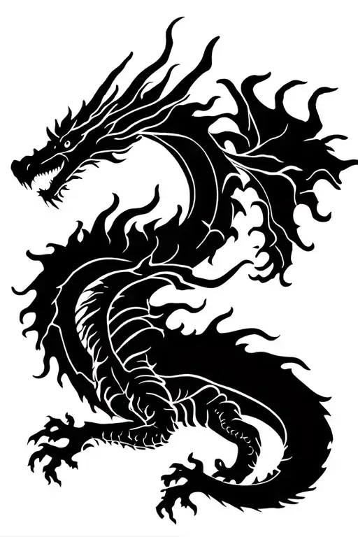 Dragon And Tree Silhouette