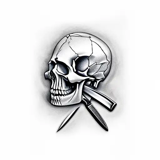 Skull And Knife