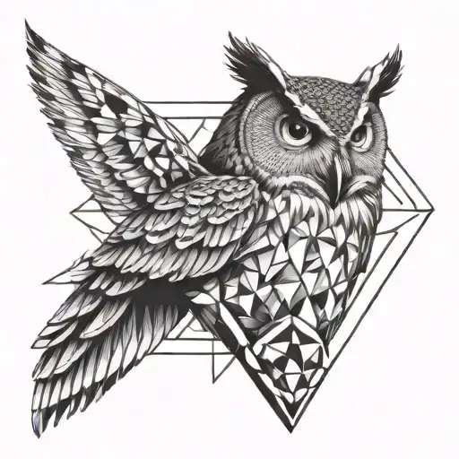 Owl Column Triangles Heart Geometric Design Incorporating