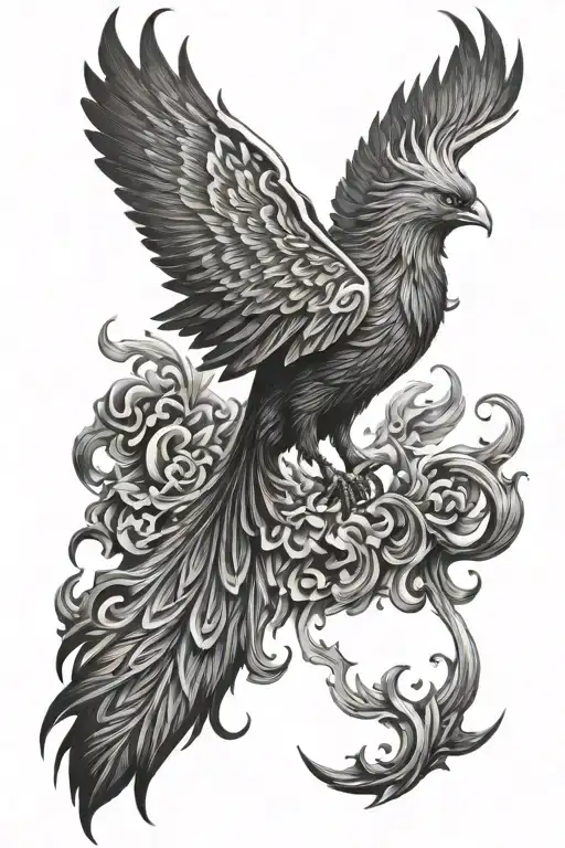 Phoenix With Flames All