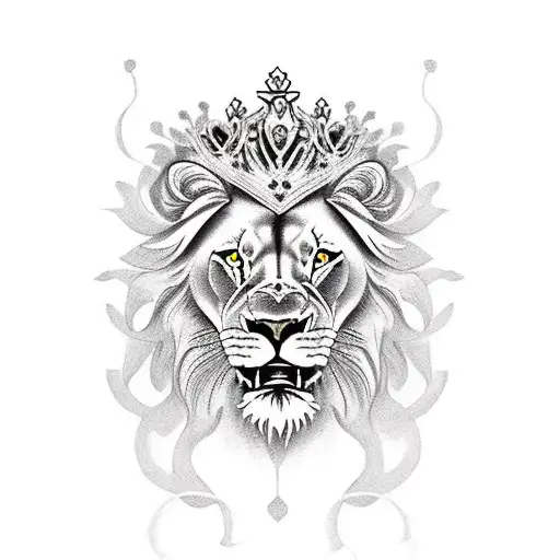 Lion Whit Crown