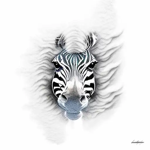 Zebra Pawing With A Dark Background And A Lot Of Smoke