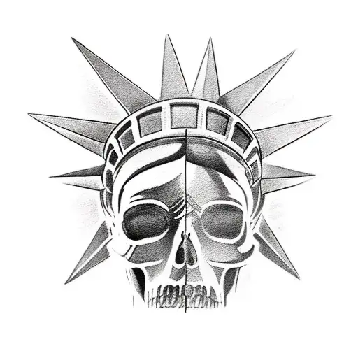 Statue Of Liberty Half Skull Face