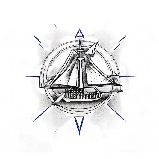 Greek Position With Ships And Nautical Figures