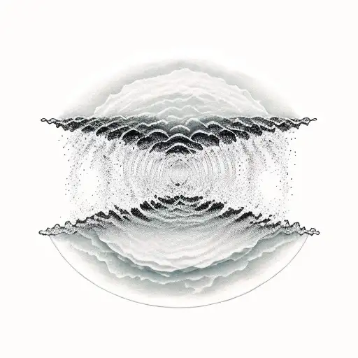 View Of A Barreling Wave From The Beach