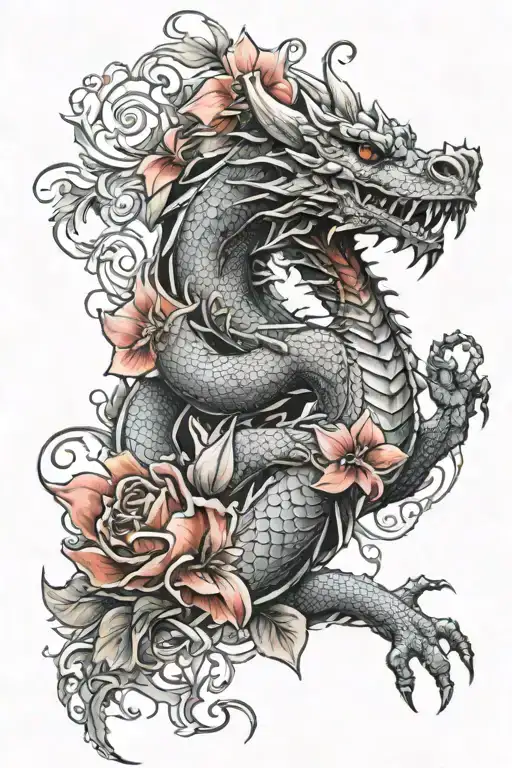 Dragon Red Floral