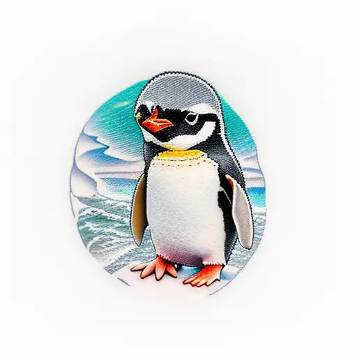 Little Penguin Swiming