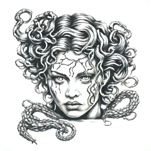 Medusa With Tear In One Eye