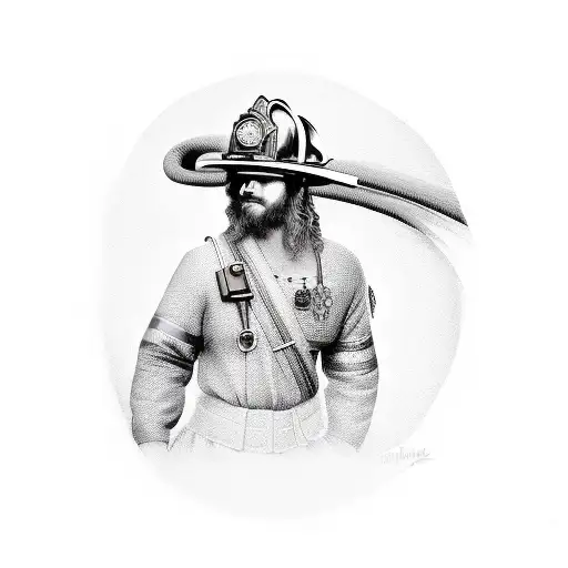 Modern Day Fire Fighter With Viking Heratige
