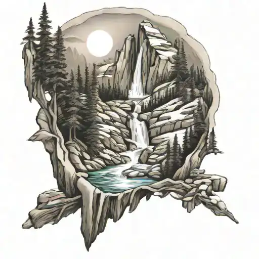 Colorado Rocky Mountains And Waterfall