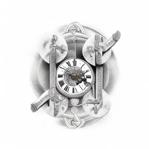 Future Viking With Grandfather Clock