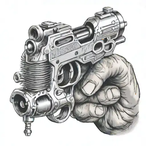 Hand Holding Tattoo Gun
