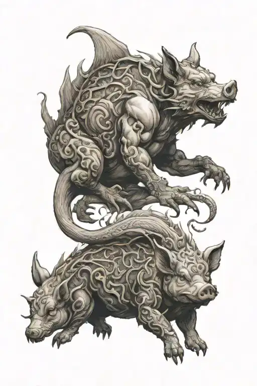 Pig Dragon Rabbit Surrounded