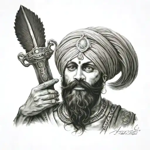 Sikh Warrior Tattoo Featuring The Harman Or Sahib