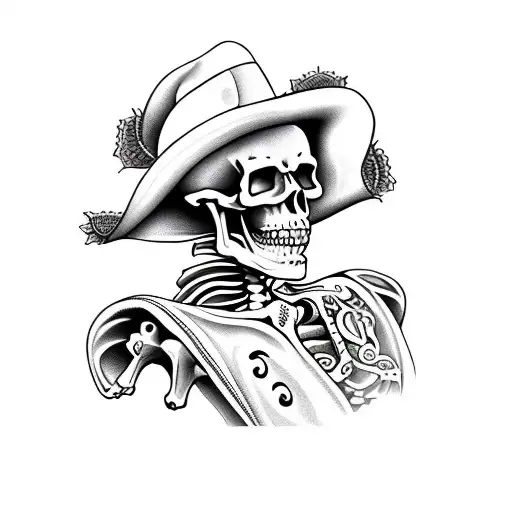 Skeleton Dressed As Mariachi